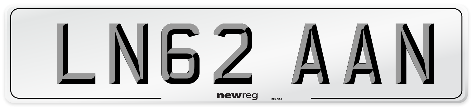 LN62 AAN Number Plate from New Reg
